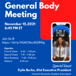 HUAC- GWDC November General Body Meeting